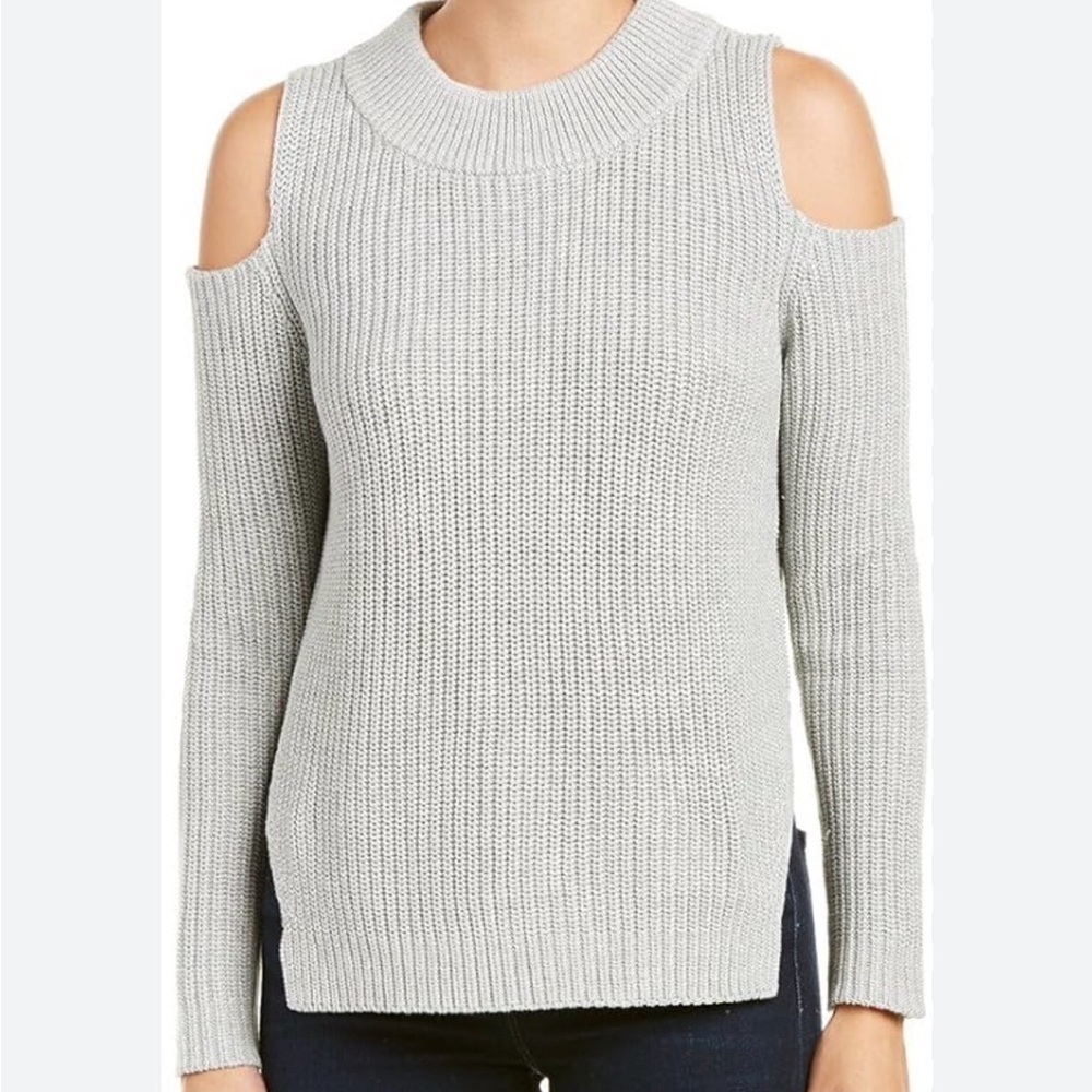 French Connection Gray Cold Shoulder Sweater in Gray Small